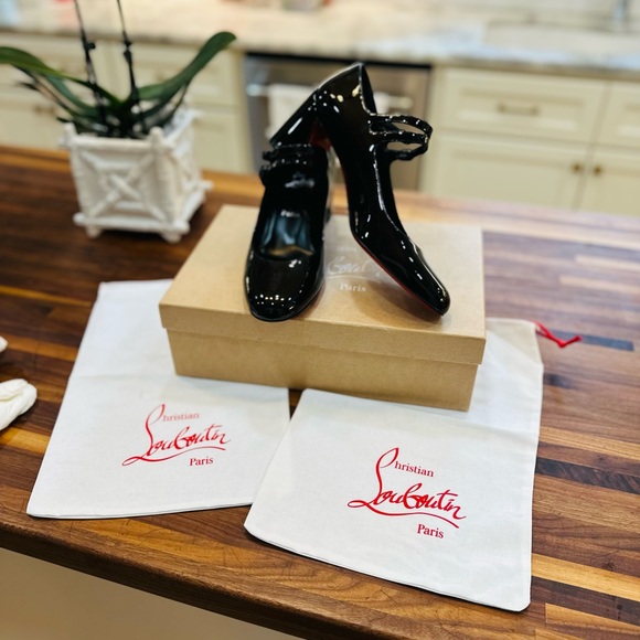 NEW - 39.5 - Christian Louboutin Black Miss Jane 55 Pumps - Patent Leather - Picture 3 of 13